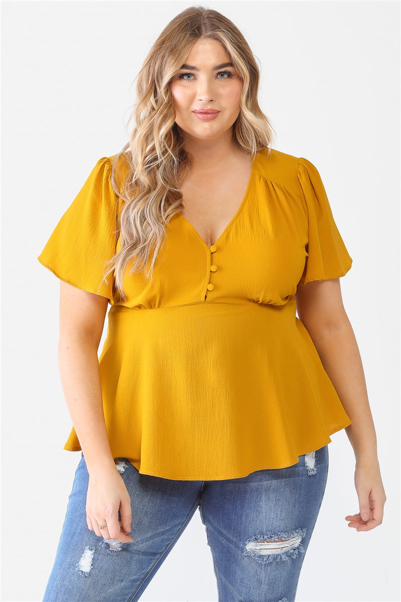 Women's Plus Tie Detail Flare Top