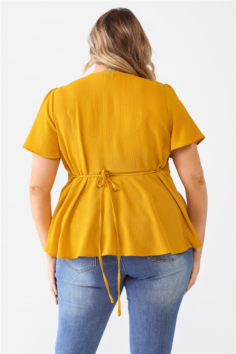 Women's Plus Tie Detail Flare Top