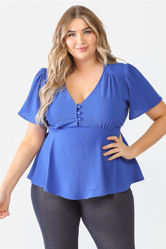 Women's Plus Tie Detail Flare Top