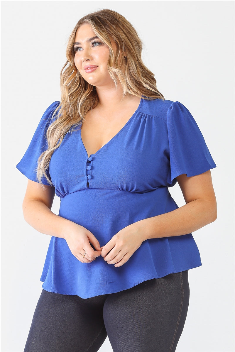 Women's Plus Tie Detail Flare Top