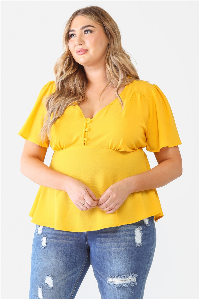 Women's Plus Tie Detail Flare Top