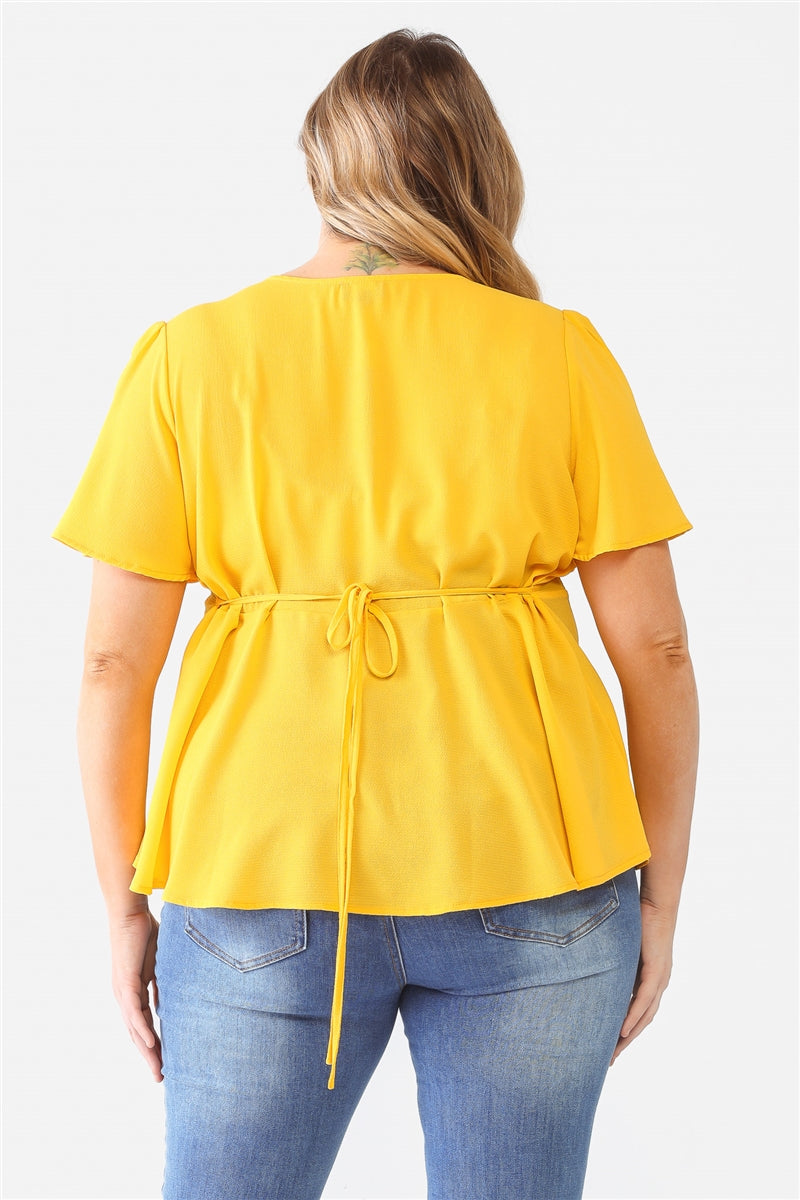 Women's Plus Tie Detail Flare Top