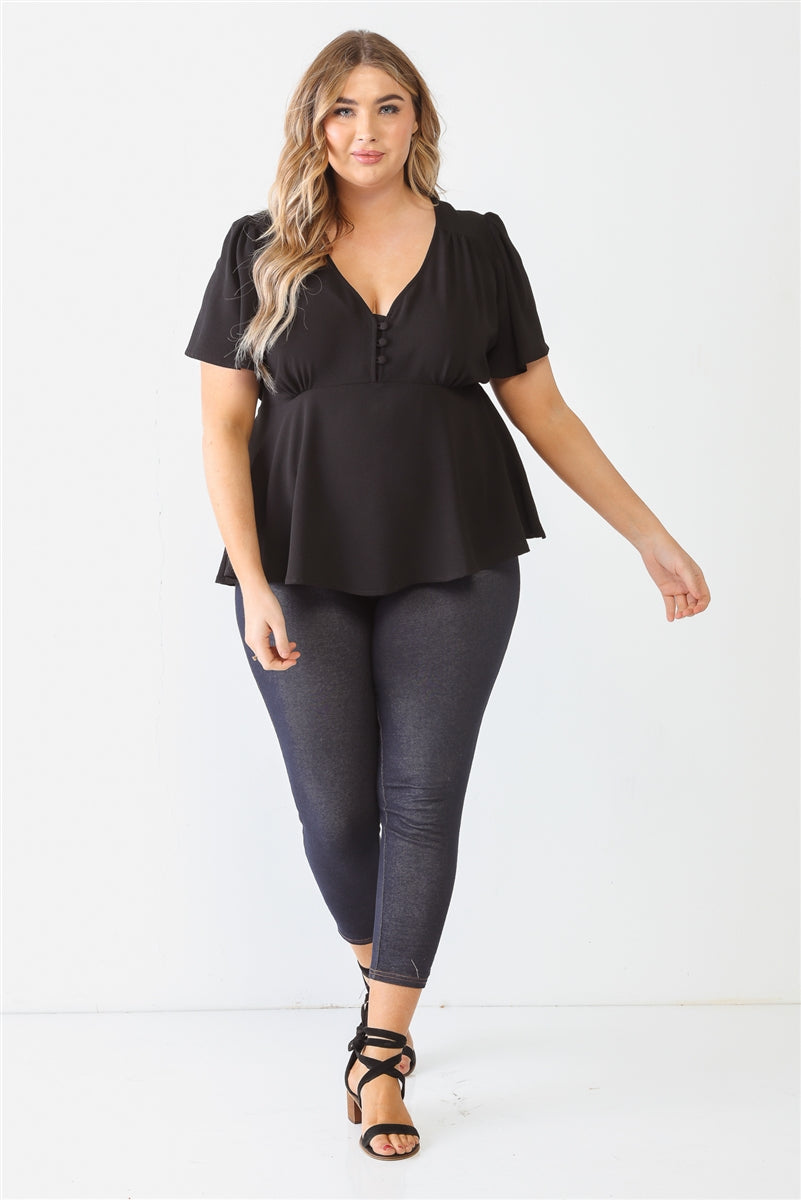 Women's Plus Tie Detail Flare Top