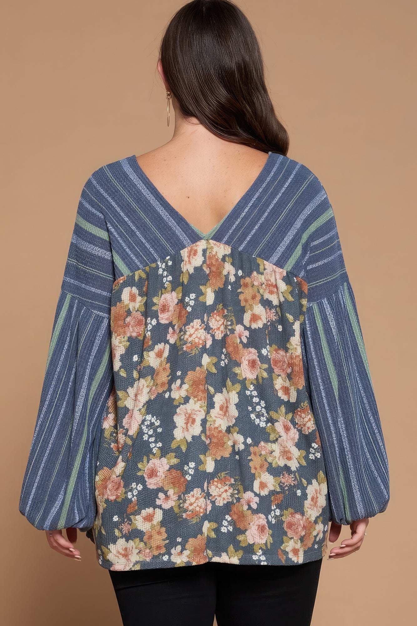 Women's Plus Floral Printed Knit Top