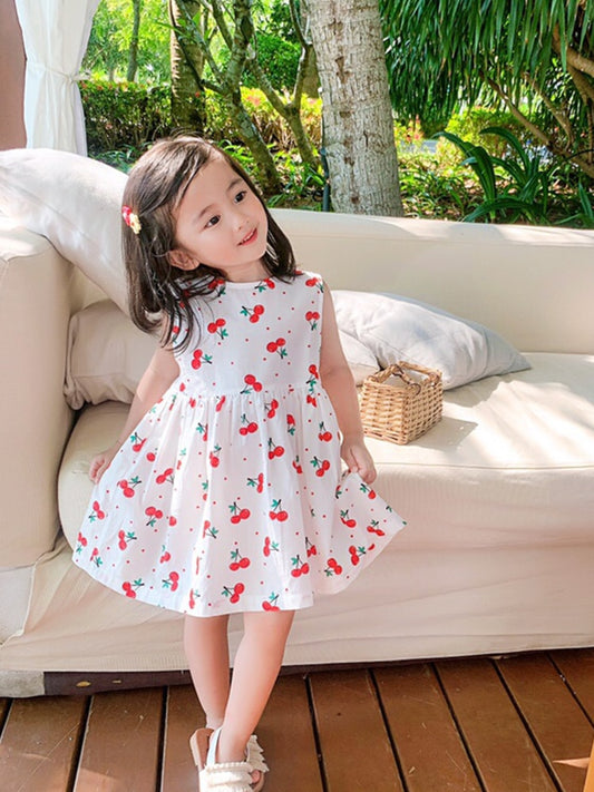 Toddler Girls Dress Summer New Floral Pattern Sundress - BTGD8491