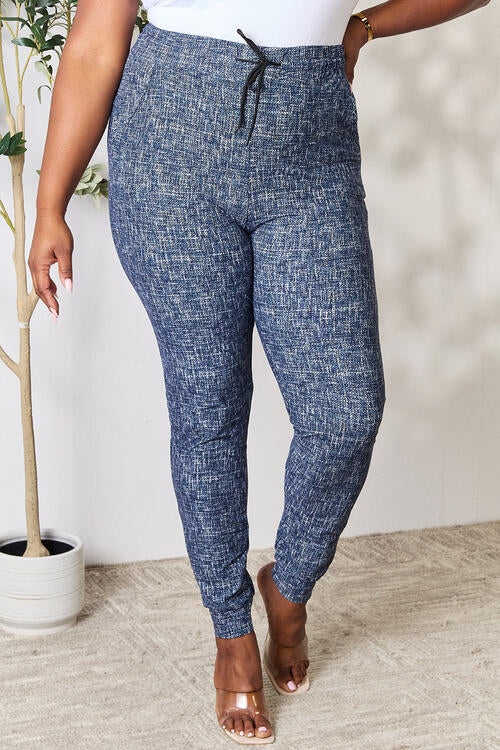 Women's LOVEIT Heathered Drawstring Leggings with Pockets