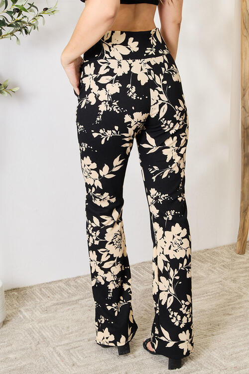 Women's Heimish Full Size High Waist Floral Flare Pants