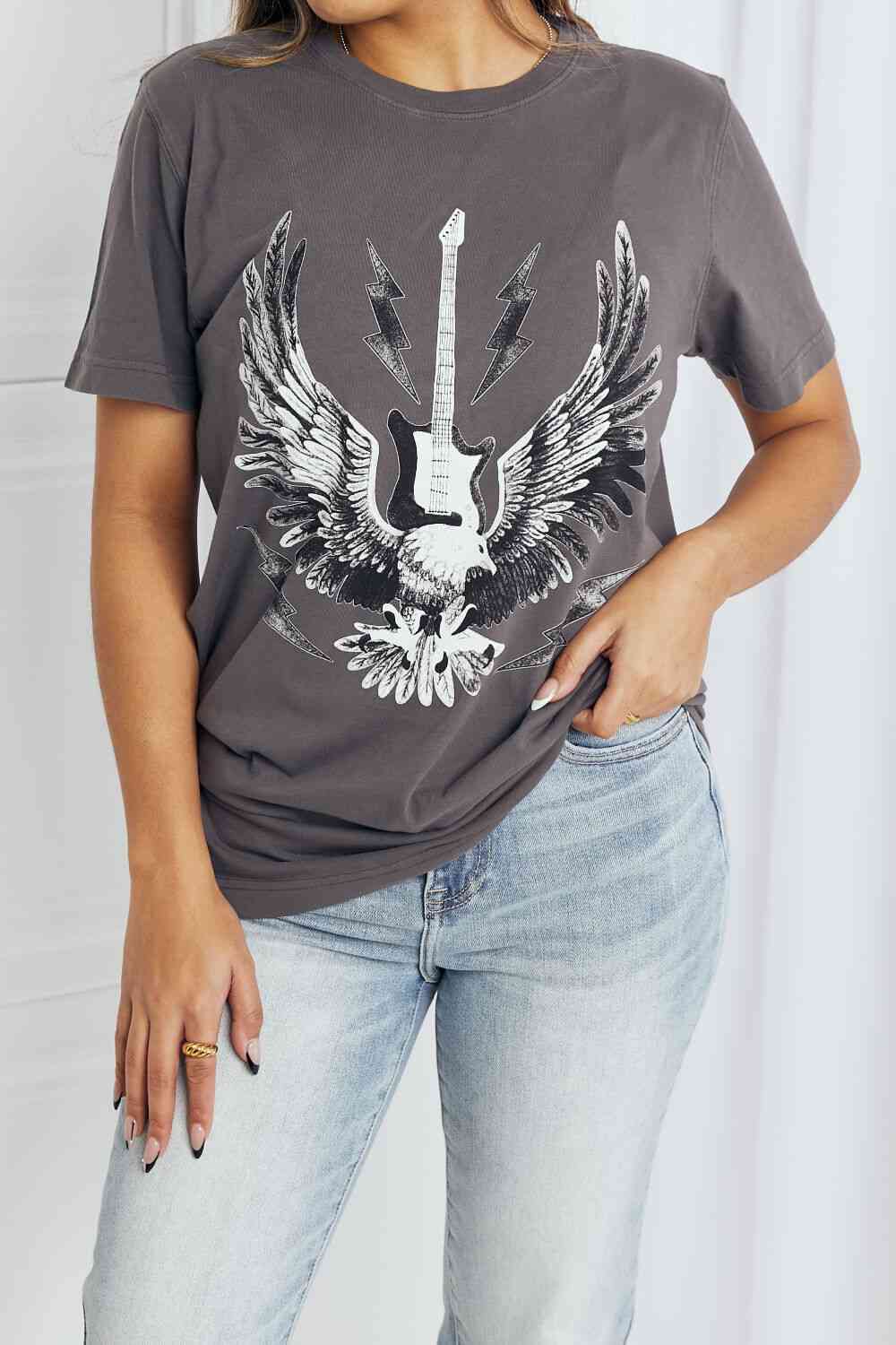 Women's mineB Full Size Eagle Graphic Tee Shirt